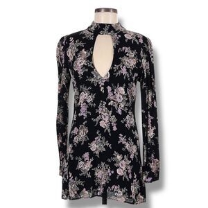 Flynn Skye Leah Black Floral Mini Dress | Size M | EUC